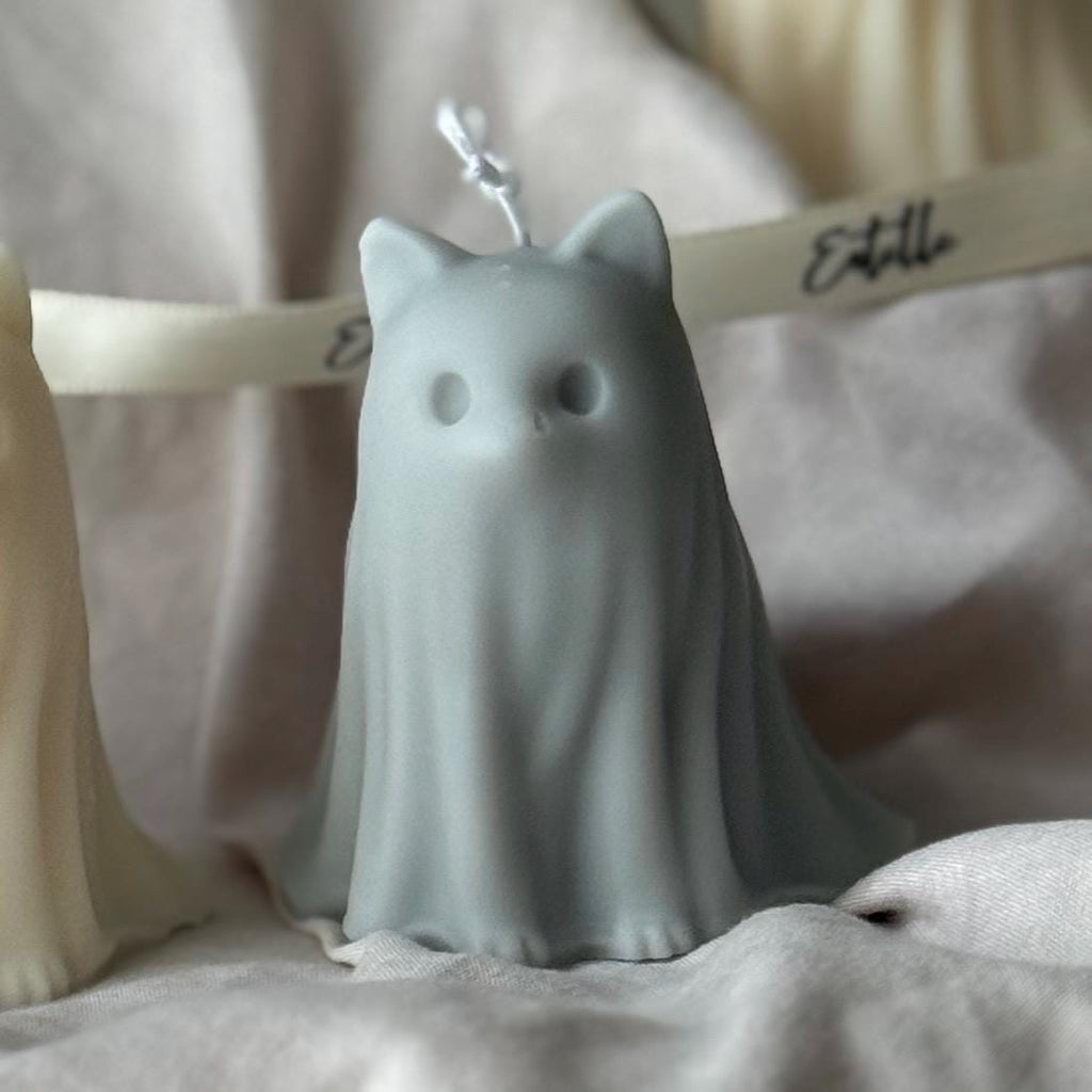 Cat Ghost Soy Wax Candle – Halloween Gift