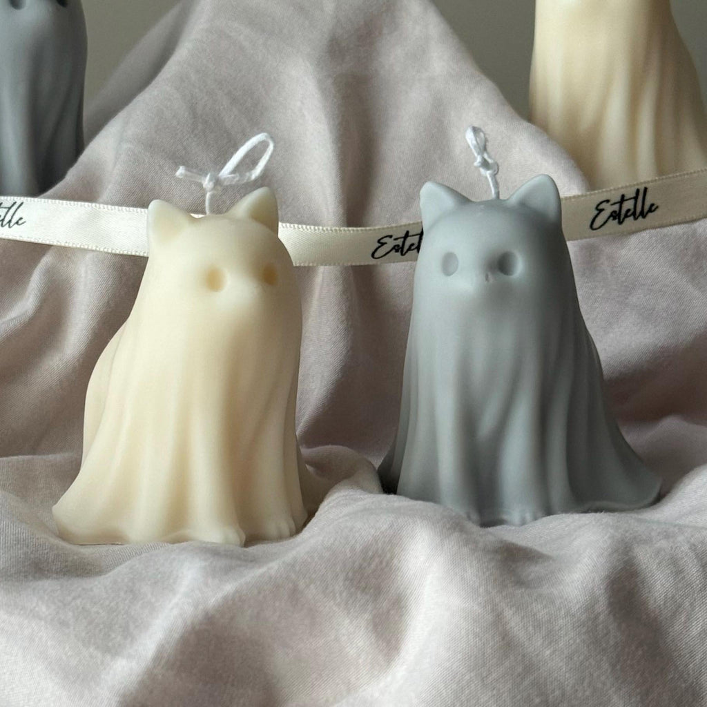 Cat Ghost Soy Wax Candle – Halloween Gift