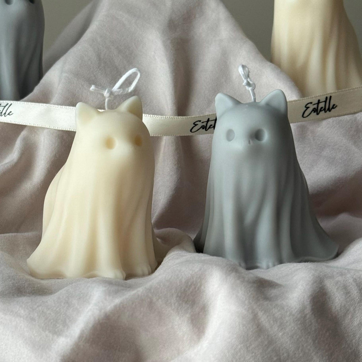 Cat Ghost Soy Wax Candle – Halloween Gift
