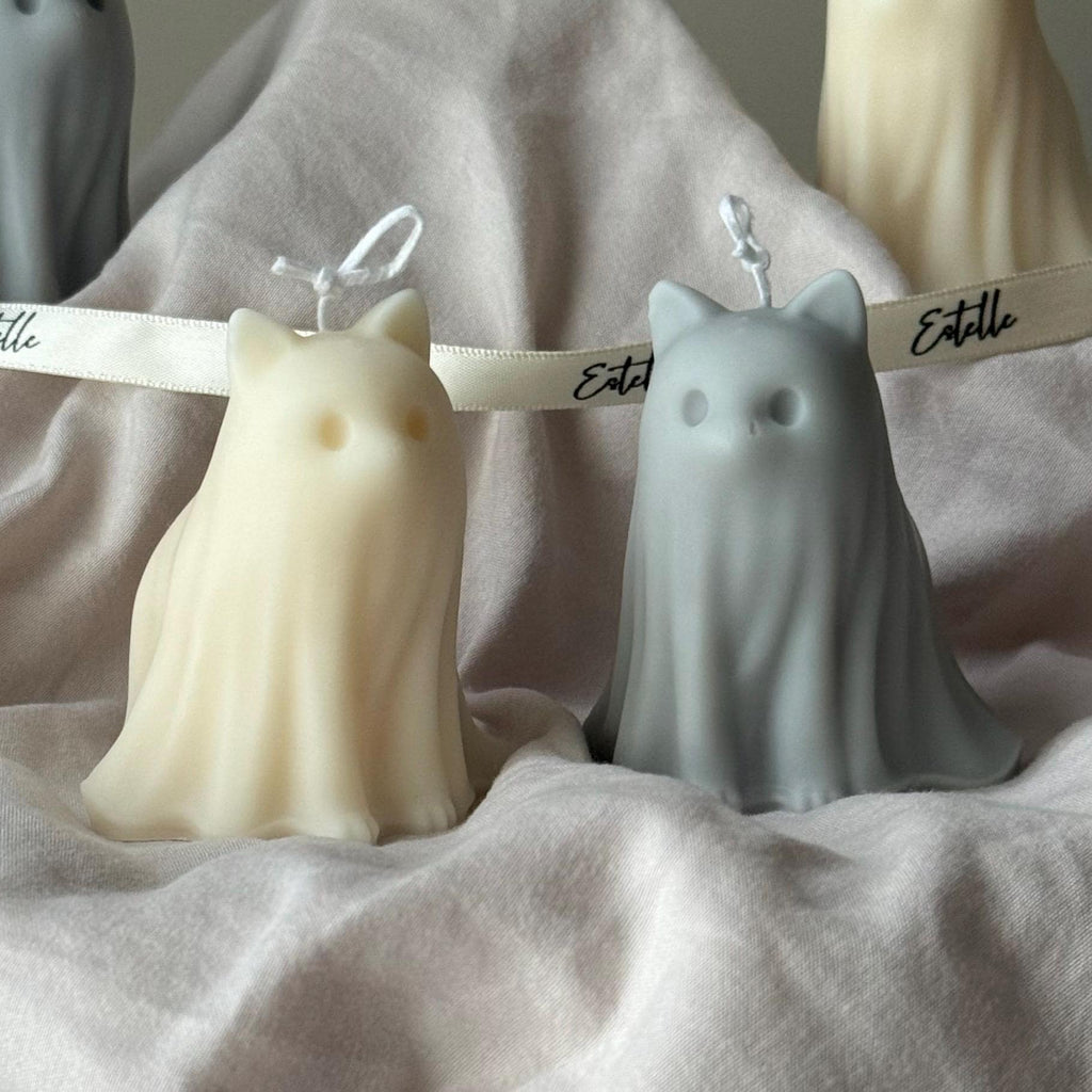Cat & Dog Ghost Candle Duo – Halloween Gift Set