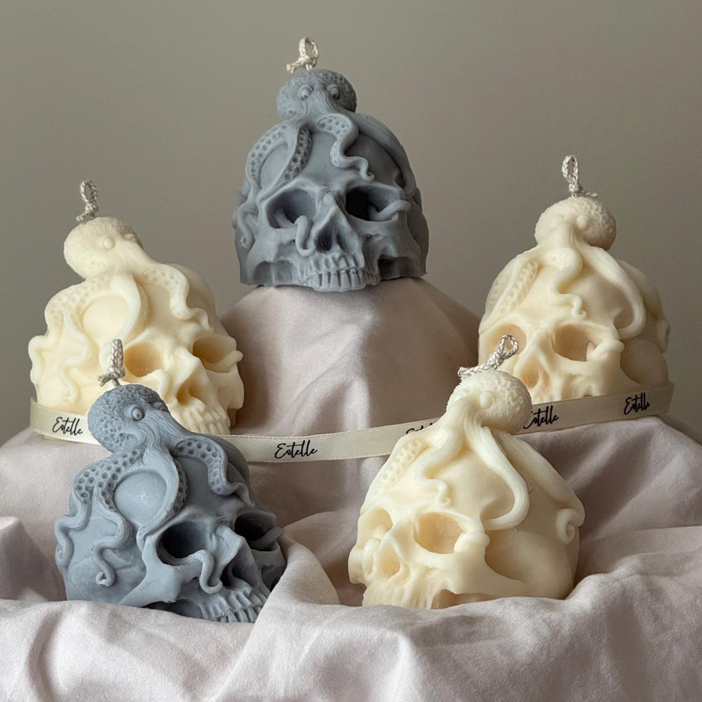 Octopus Skull Soy Wax Candle – Halloween Decor