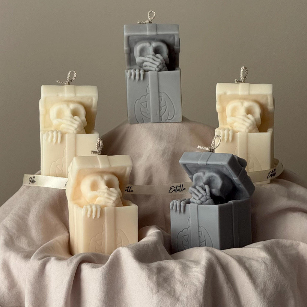 Skull Gift Box Soy Wax Candle – Halloween Gift